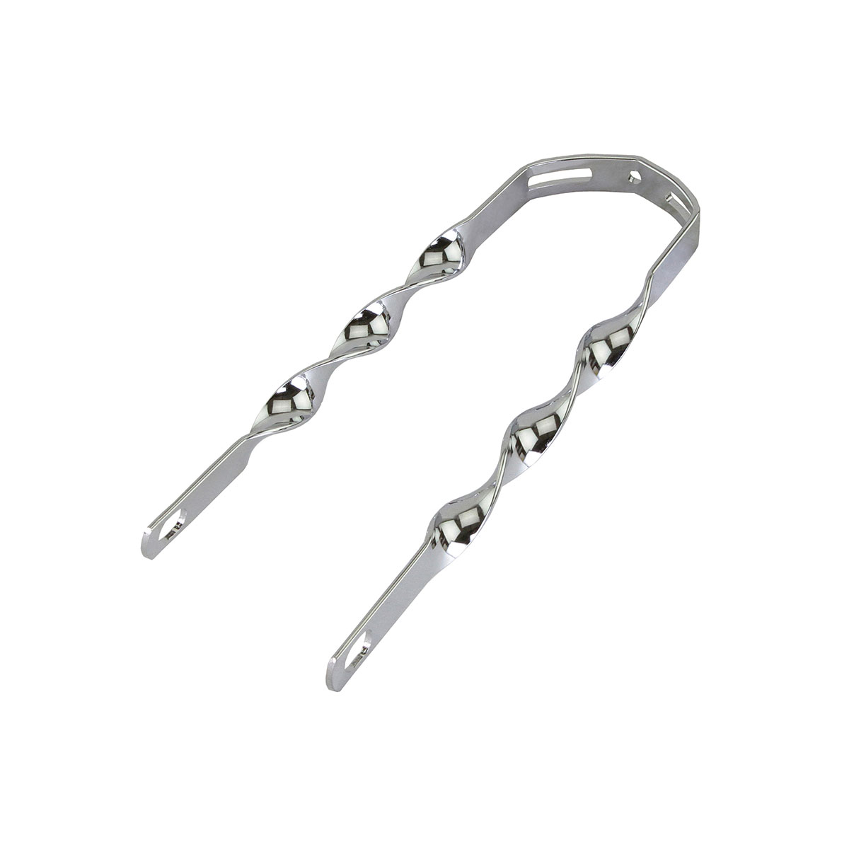 12 Flat Twisted Fender Braces Chrome.