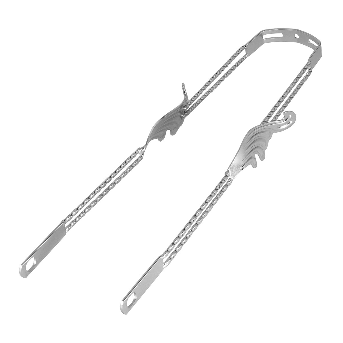 26 3D Wing Twisted Fender Braces Chrome.
