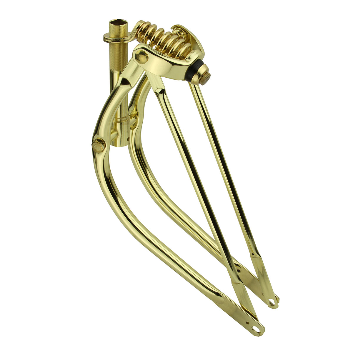 20 Lowrider Bent Spring Fork 1 Inch Gold.