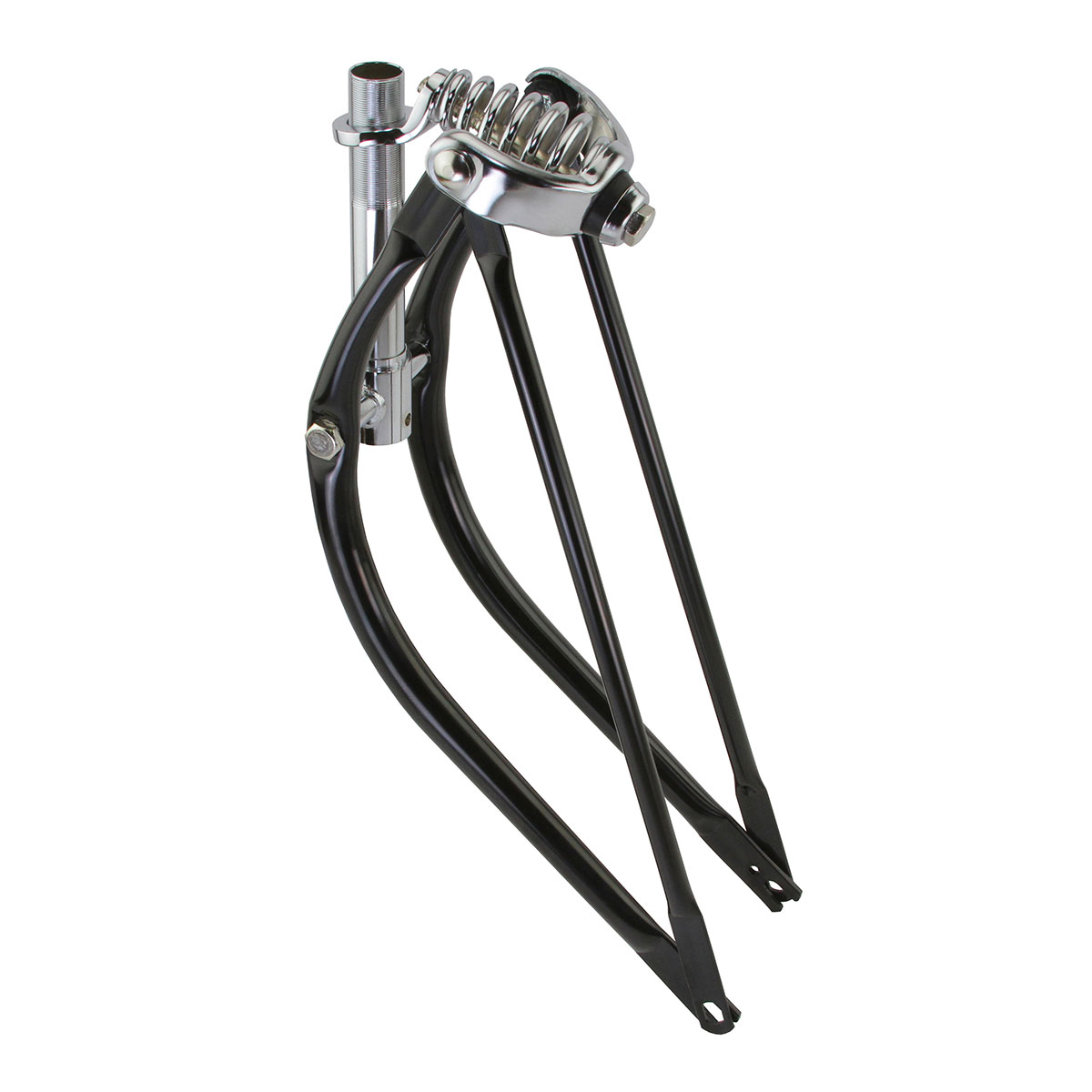20 Lowrider Bent Spring Fork 1 Inch Black/Chrome.