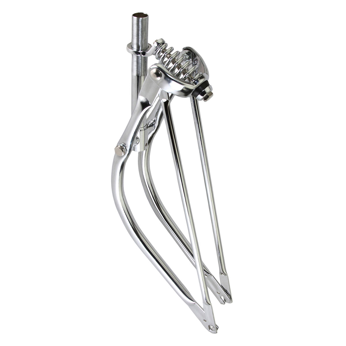 24 Lowrider Bent Spring Fork 1 Inch Chrome.