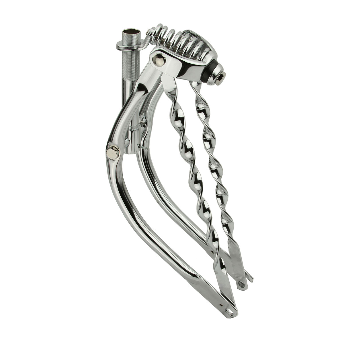 16 Lowrider Bent Spring Fork 1 Inch W/Twisted Bars Chrome.