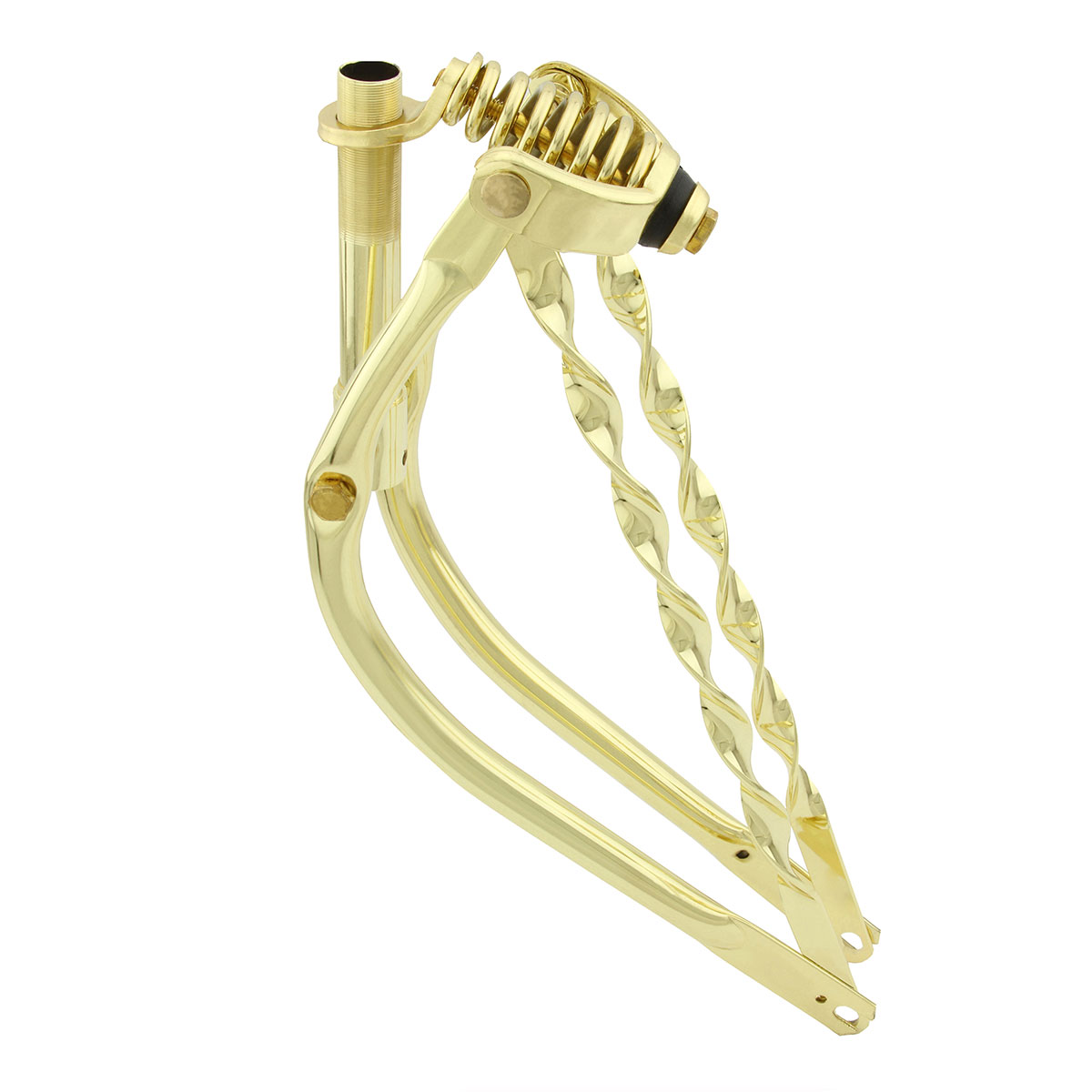 20 Lowrider Bent Spring Fork 1 Inch W/Twisted Bars Gold.