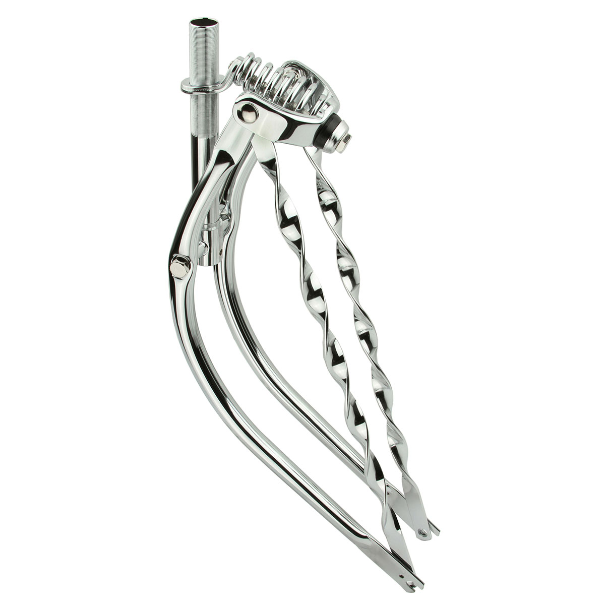 26 Lowrider Bent Spring Fork 1 Inch W/Twisted Bars Chrome.