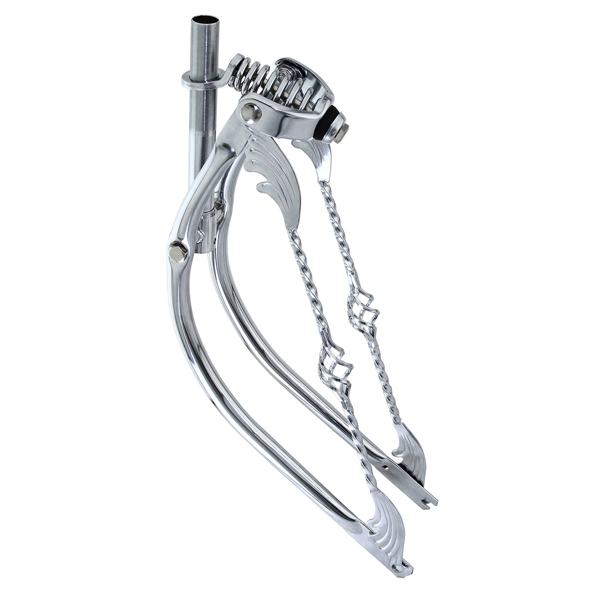 26 Lowrider Bent Spring Fork 1 Inch W/Twisted Wing Cage...