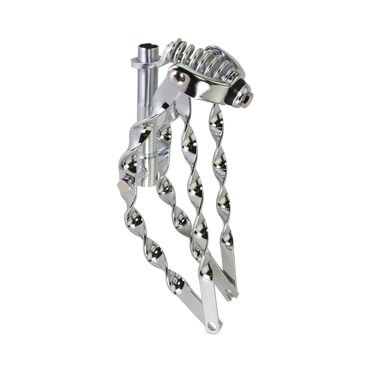 12 Lowrider Bent Flat Twisted Spring Fork 1 Inch Chrome.