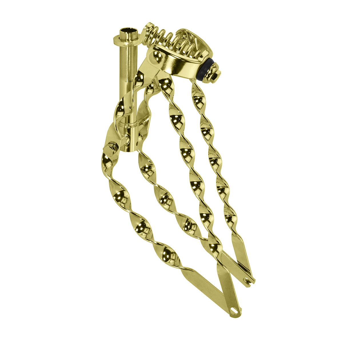 16 Lowrider Bent Flat Twisted Spring Fork 1 Inch Gold.