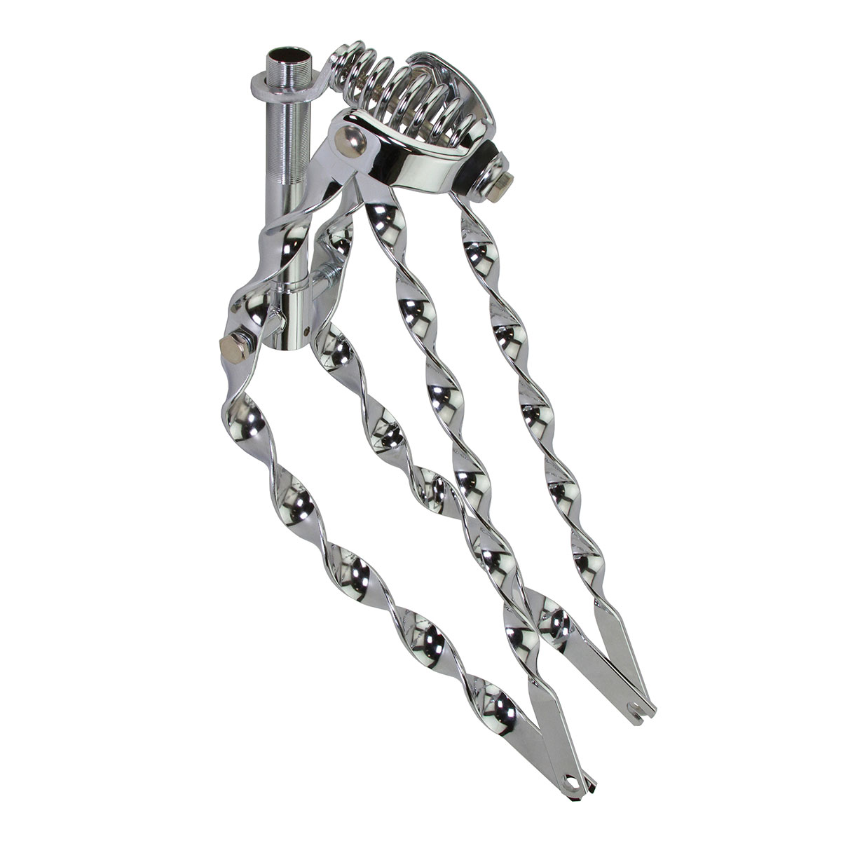 20 Lowrider Bent Flat Twisted Spring Fork 1 Inch Chrome.