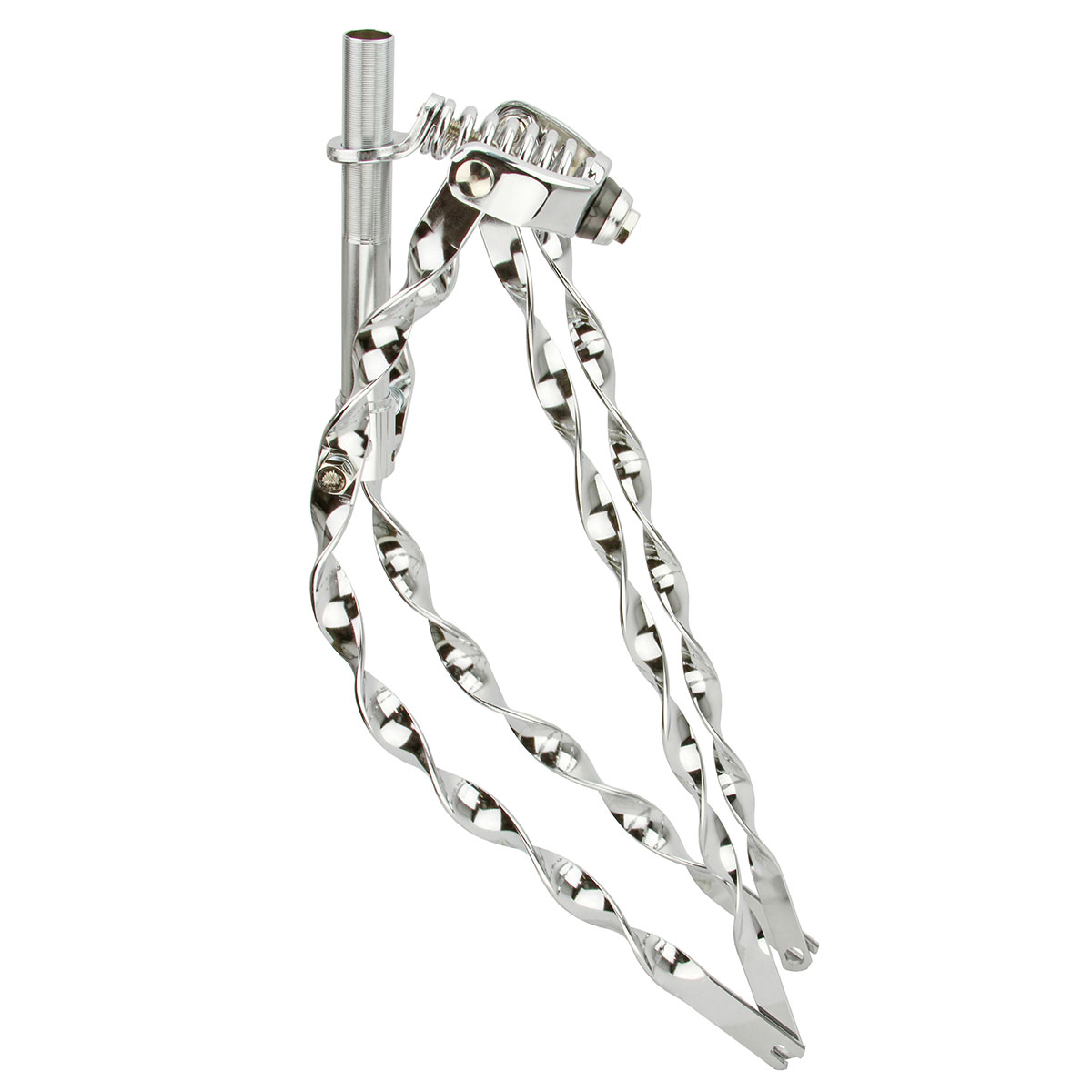 26 Lowrider Bent Flat Twisted Spring Fork 1 Inch Chrome.
