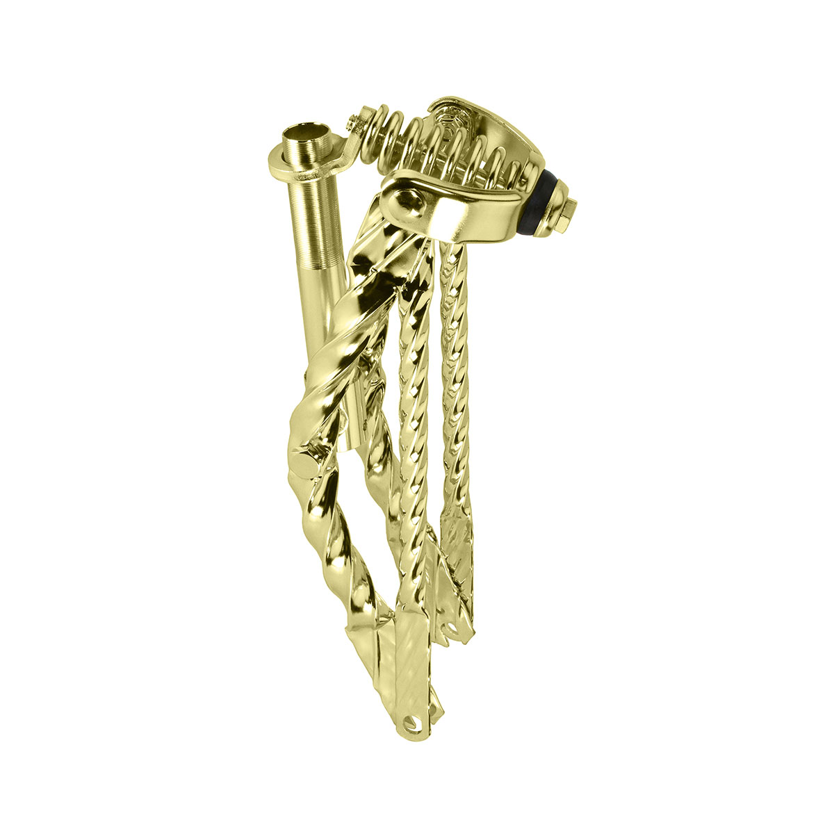 12 Lowrider Classic Square Twisted Spring Fork 1 Inch Gold.