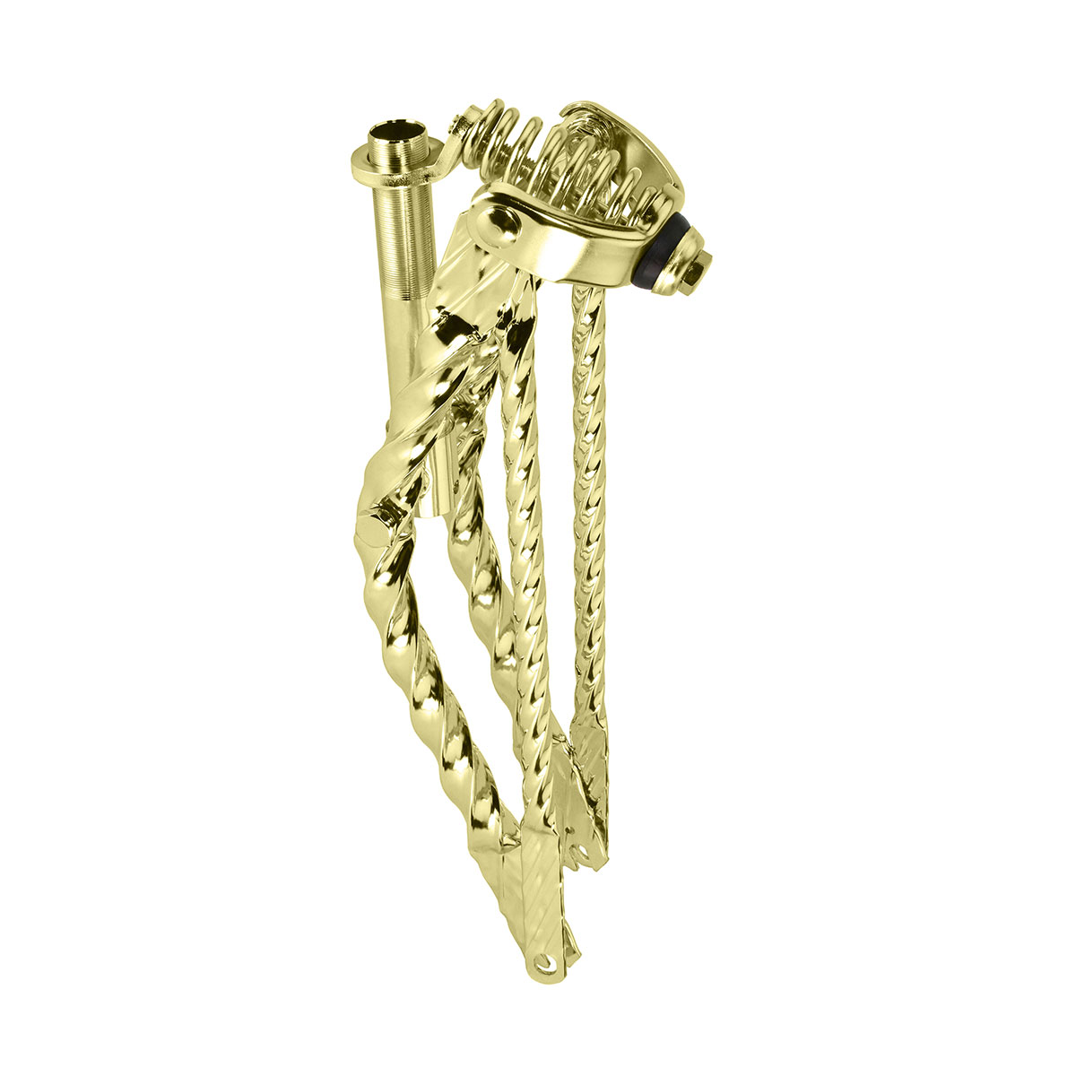16 Lowrider Classic Square Twisted Spring Fork 1 Inch Gold.