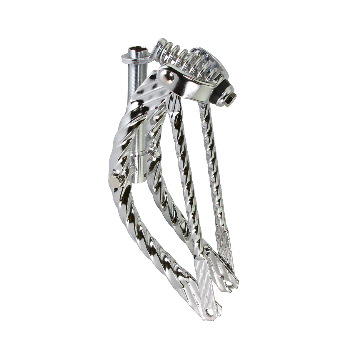 12 Lowrider Bent Square Twisted Spring Fork 1 Inch Chrome.