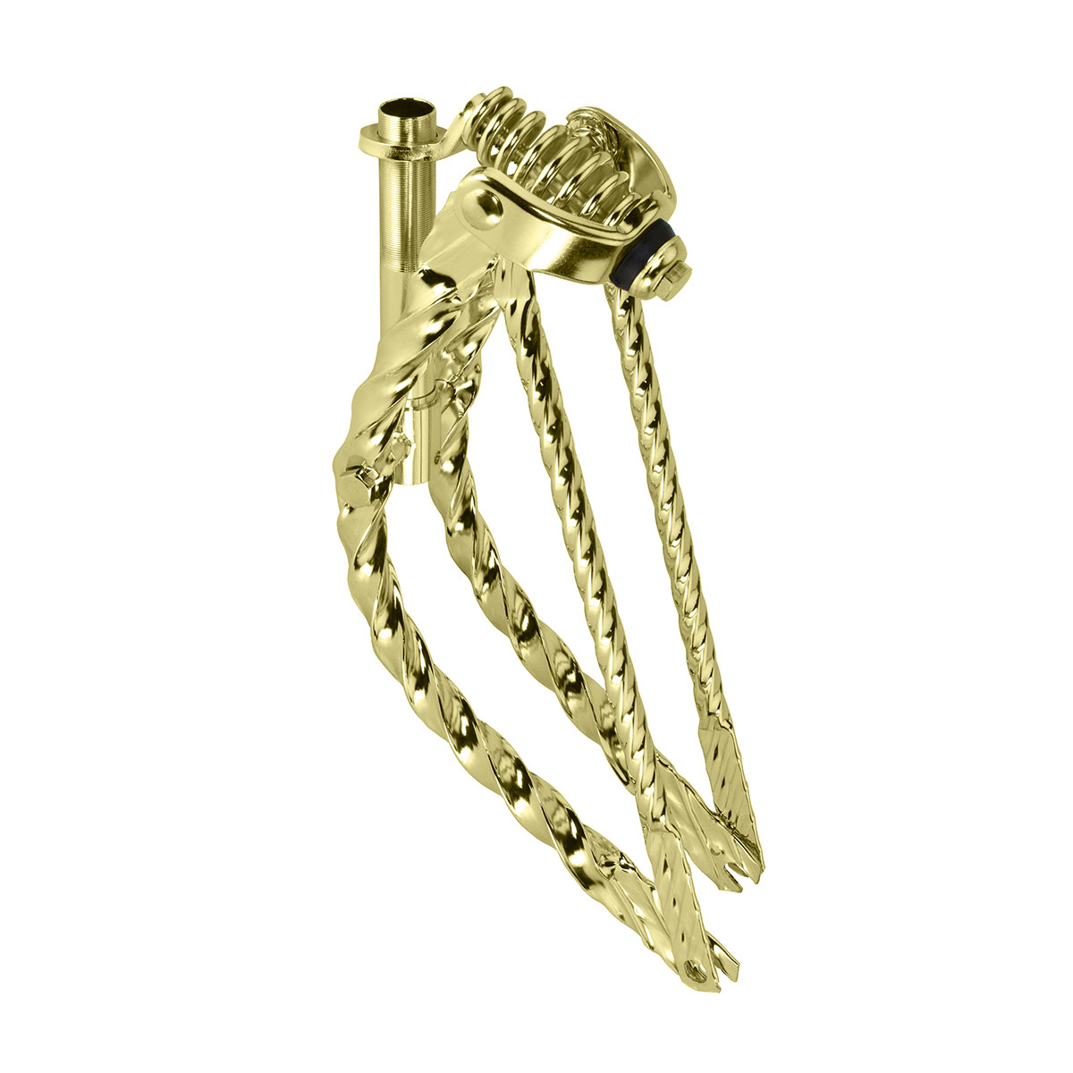 16 Lowrider Bent Square Twisted Spring Fork 1 Inch Gold.