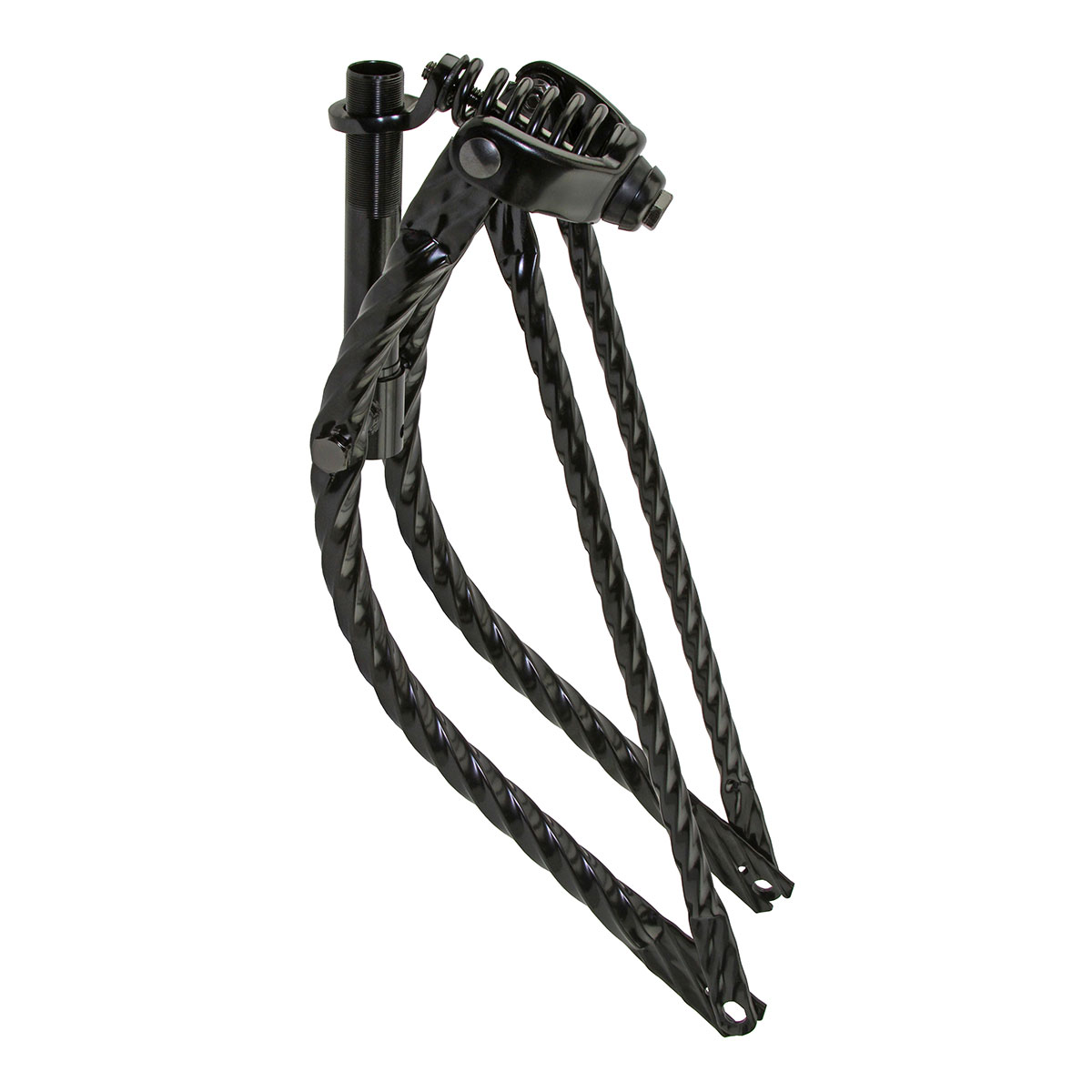 20 Lowrider Bent Square Twisted Spring Fork 1 Inch Black.