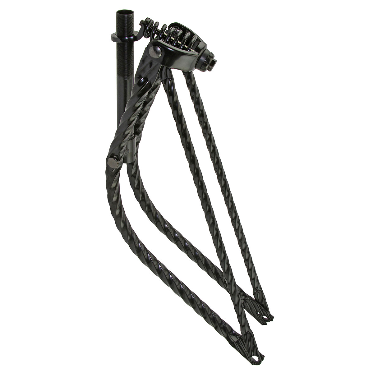 26 Lowrider Bent Square Twisted Spring Fork 1 Inch Black.