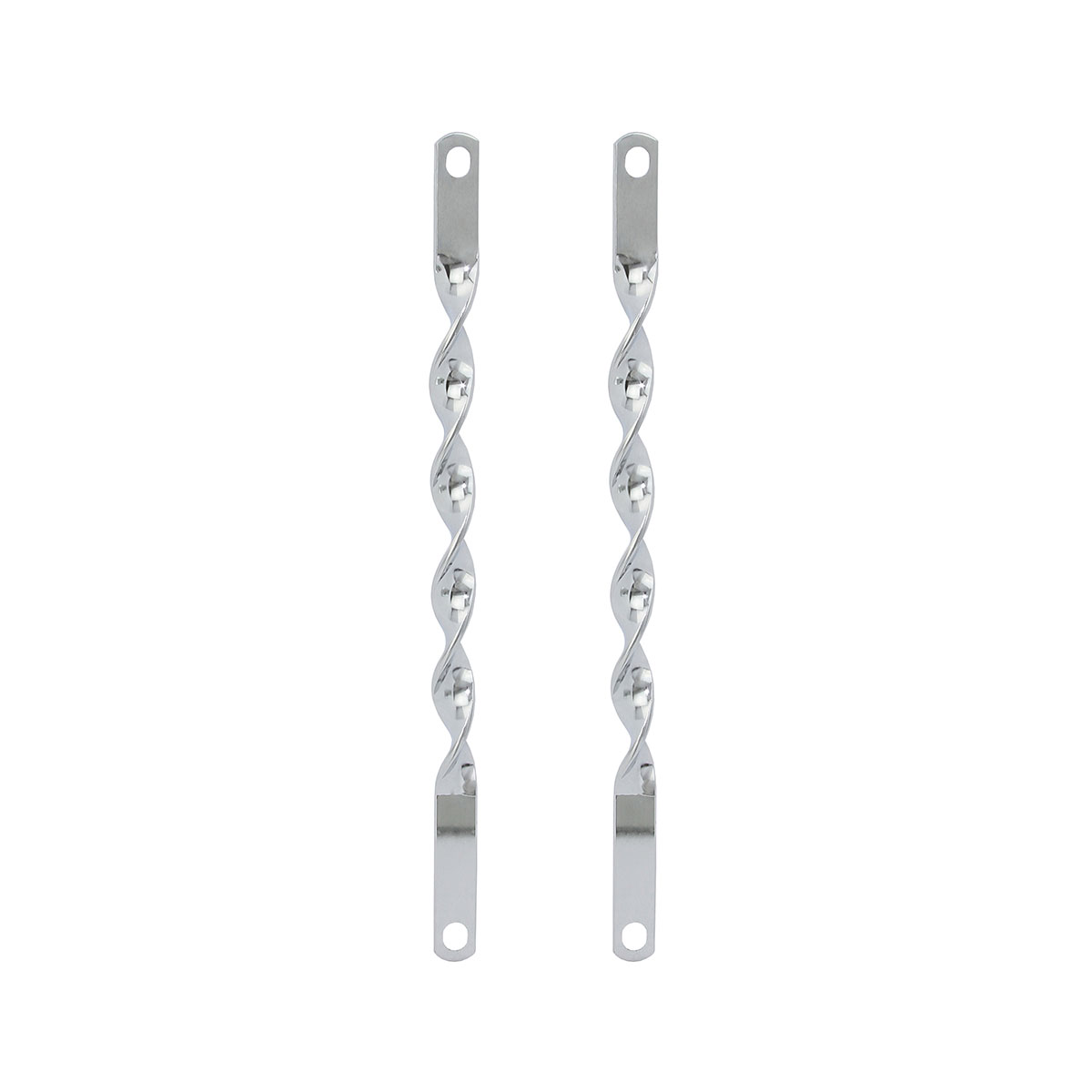 12 Flat Twisted Spring Fork Bars Chrome.