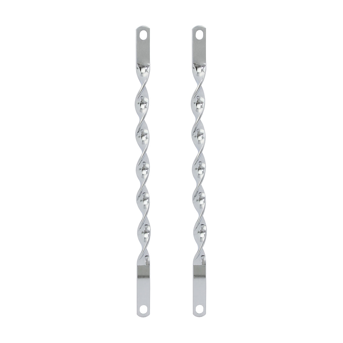 16 Flat Twisted Spring Fork Bars Chrome.