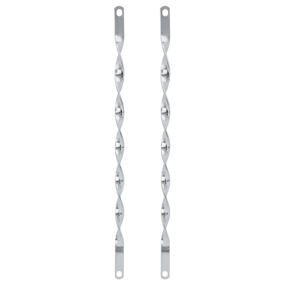 26 Flat Twisted Spring Fork Bars Chrome.