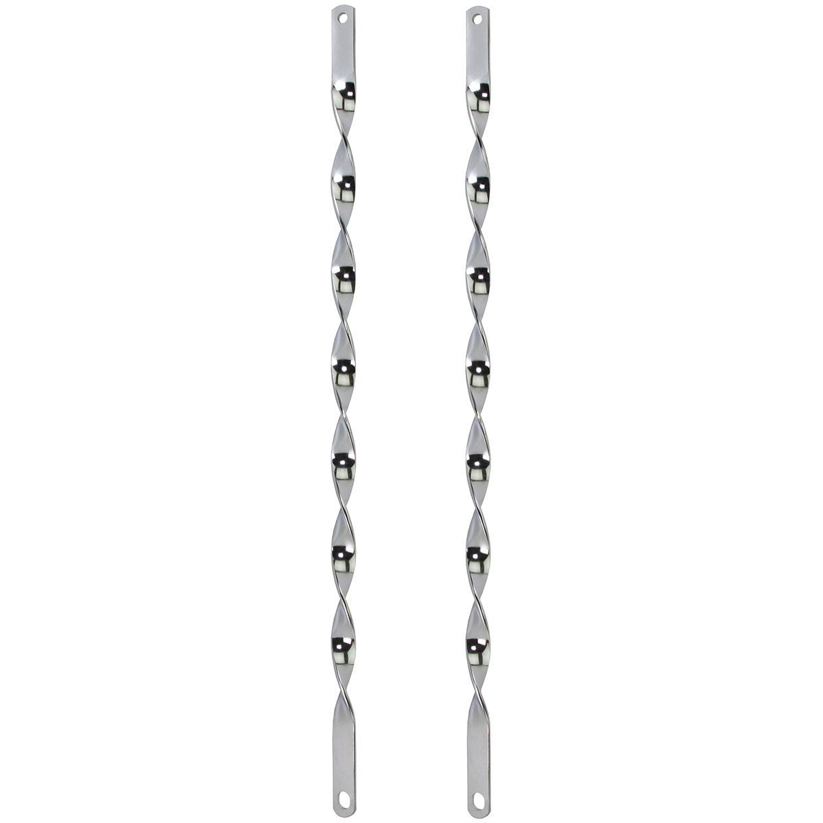 29 Flat Twisted Spring Fork Bars Chrome.
