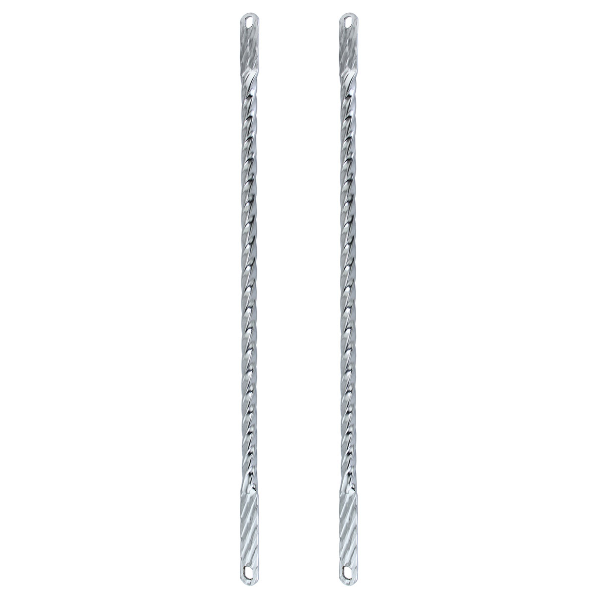 26 Square Twisted Spring Fork Bars Chrome.