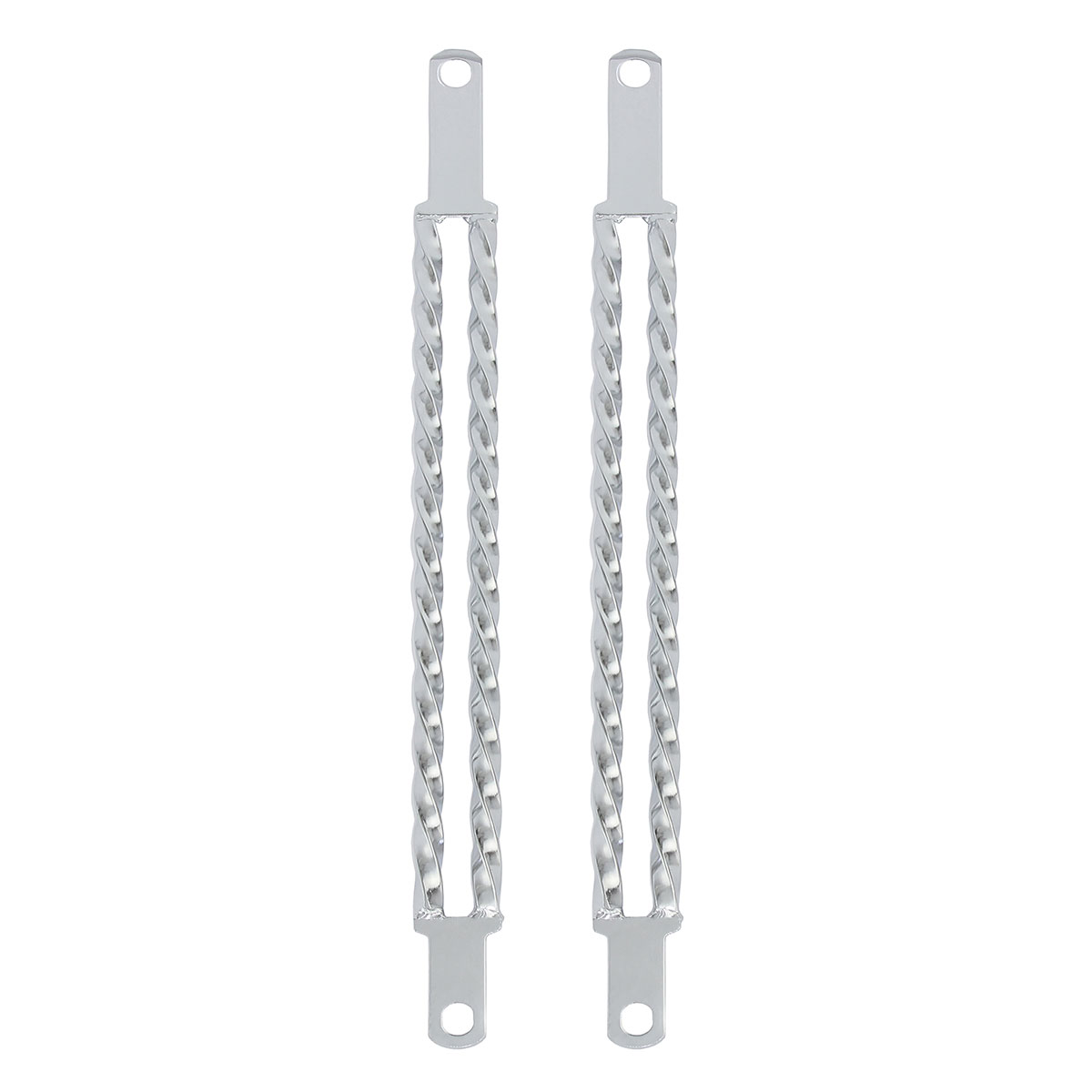20 Double Square Twisted Spring Fork Bars Chrome.