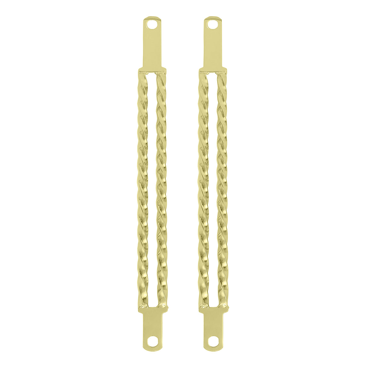 20 Double Square Twisted Spring Fork Bars Gold.
