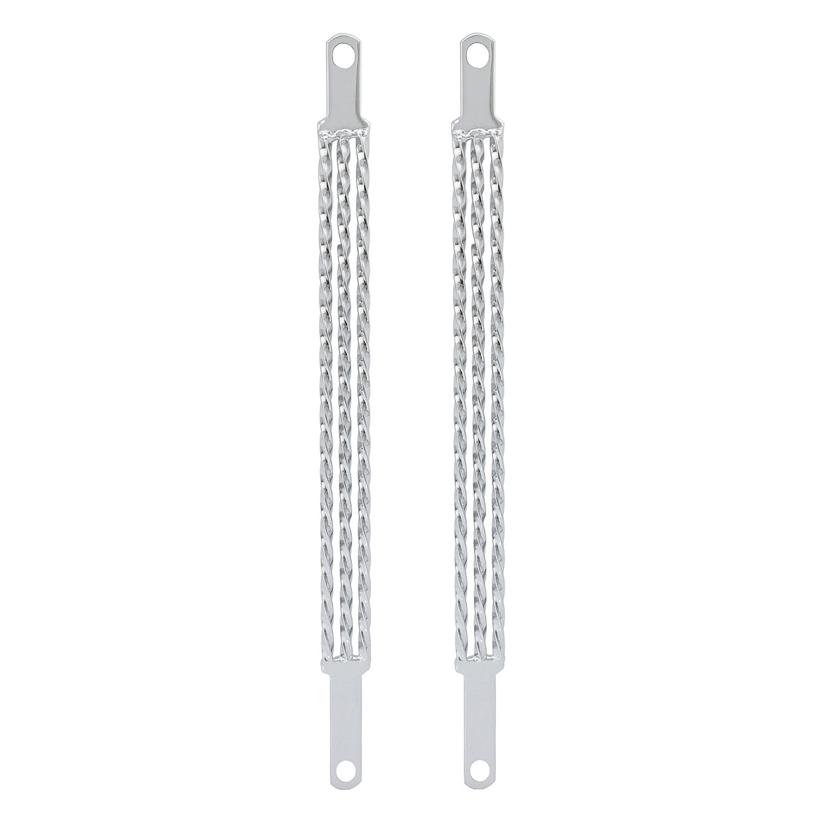 20 Triple Square Twisted Spring Fork Bars Chrome.