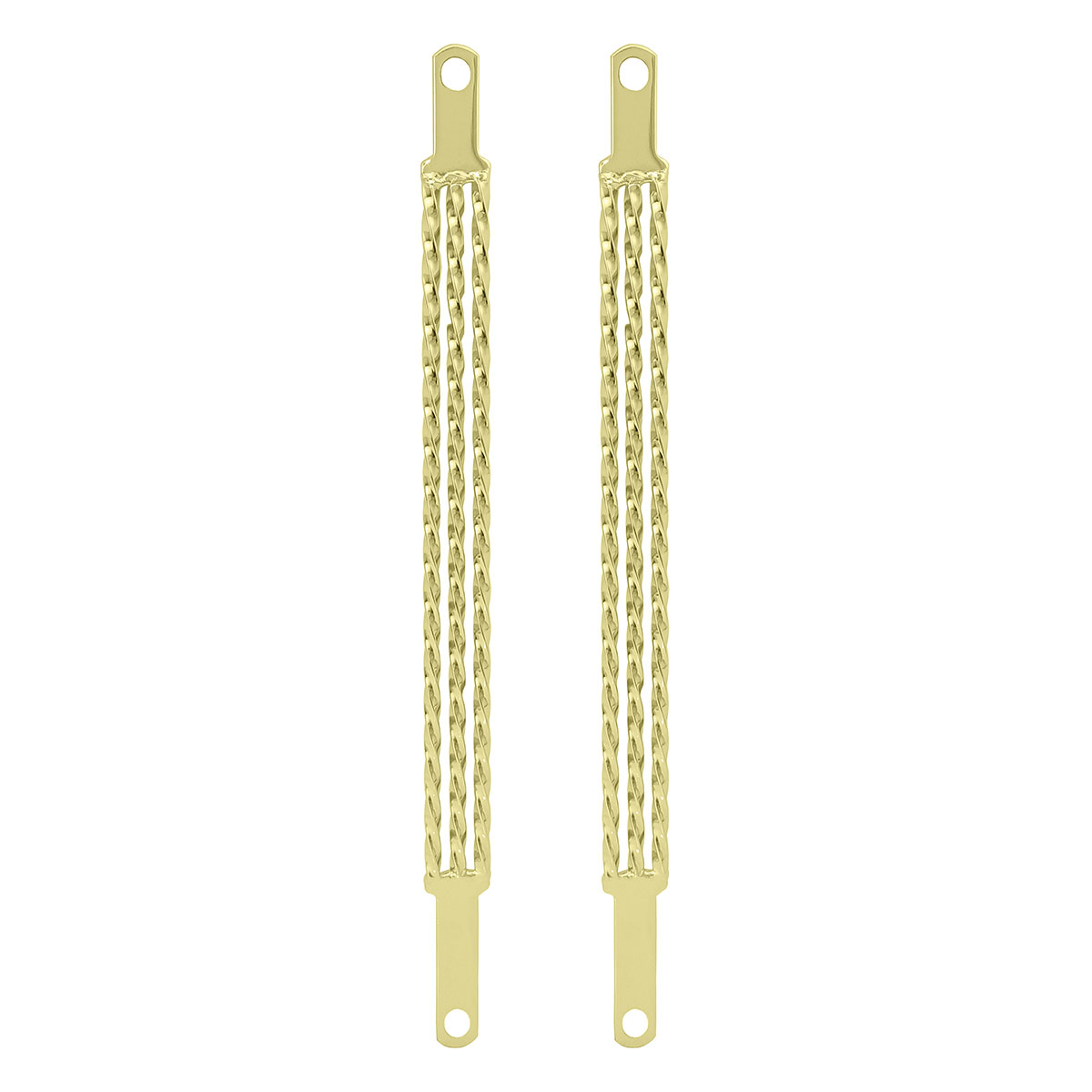20 Triple Square Twisted Spring Fork Bars Gold.