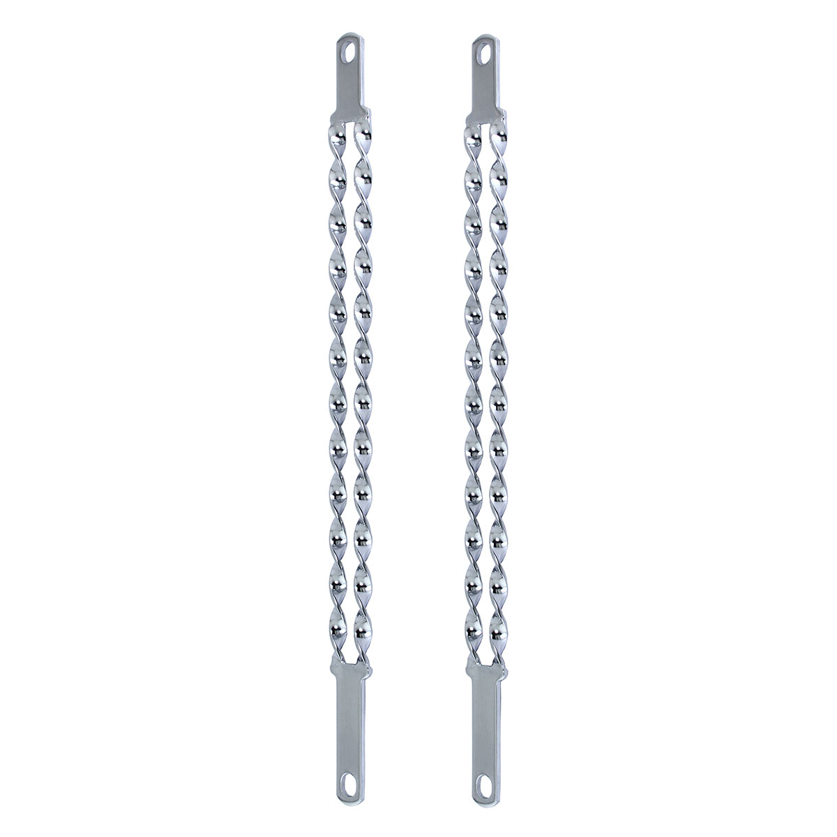 20 Double Flat Twisted Spring Fork Bars Chrome.