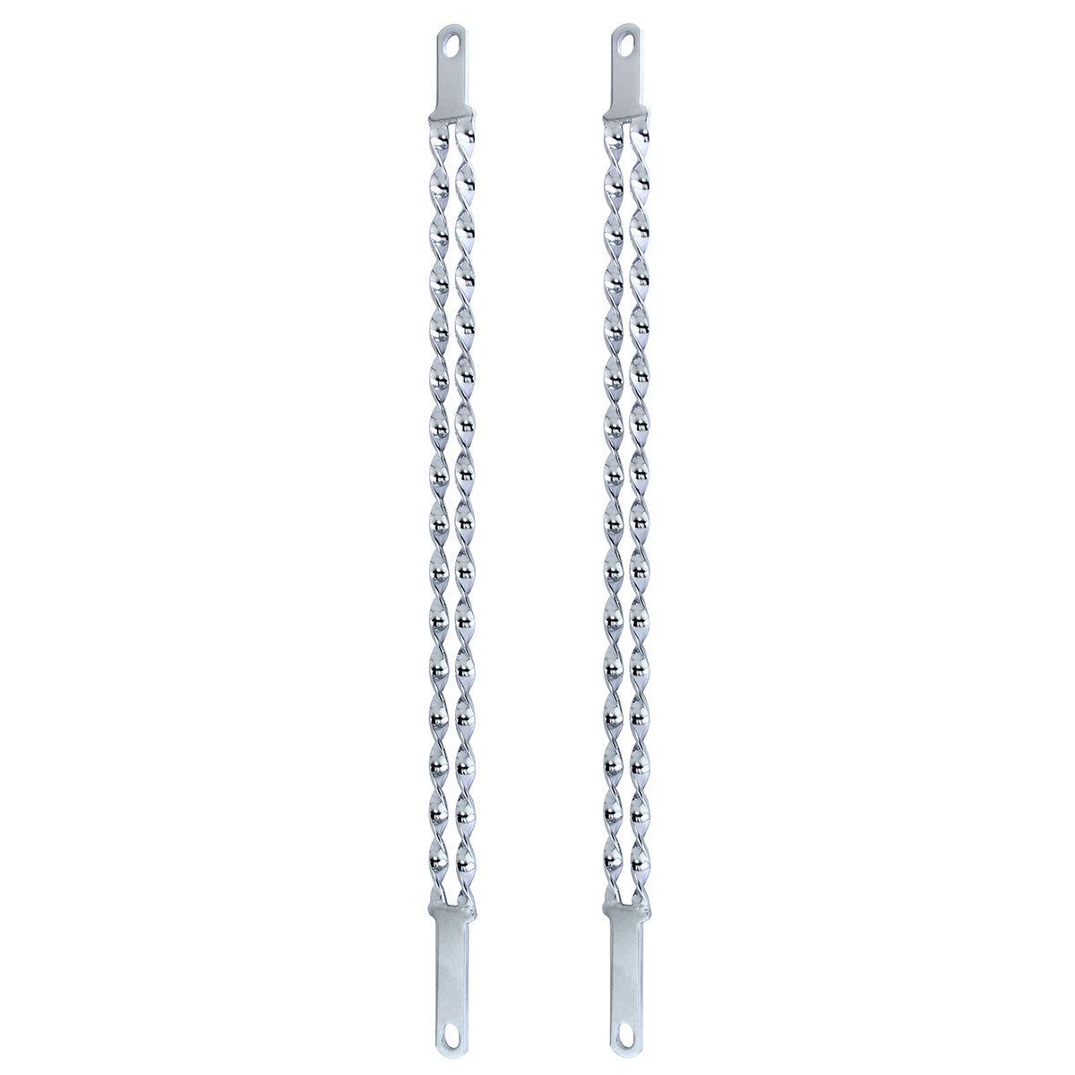 26 Double Flat Twisted Spring Fork Bars Chrome.