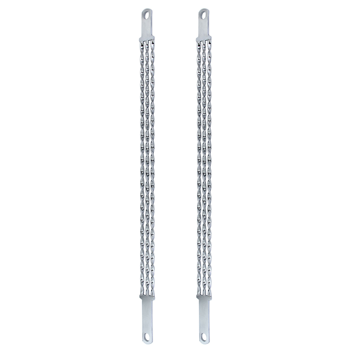 26 Triple Flat Twisted Spring Fork Bars Chrome.