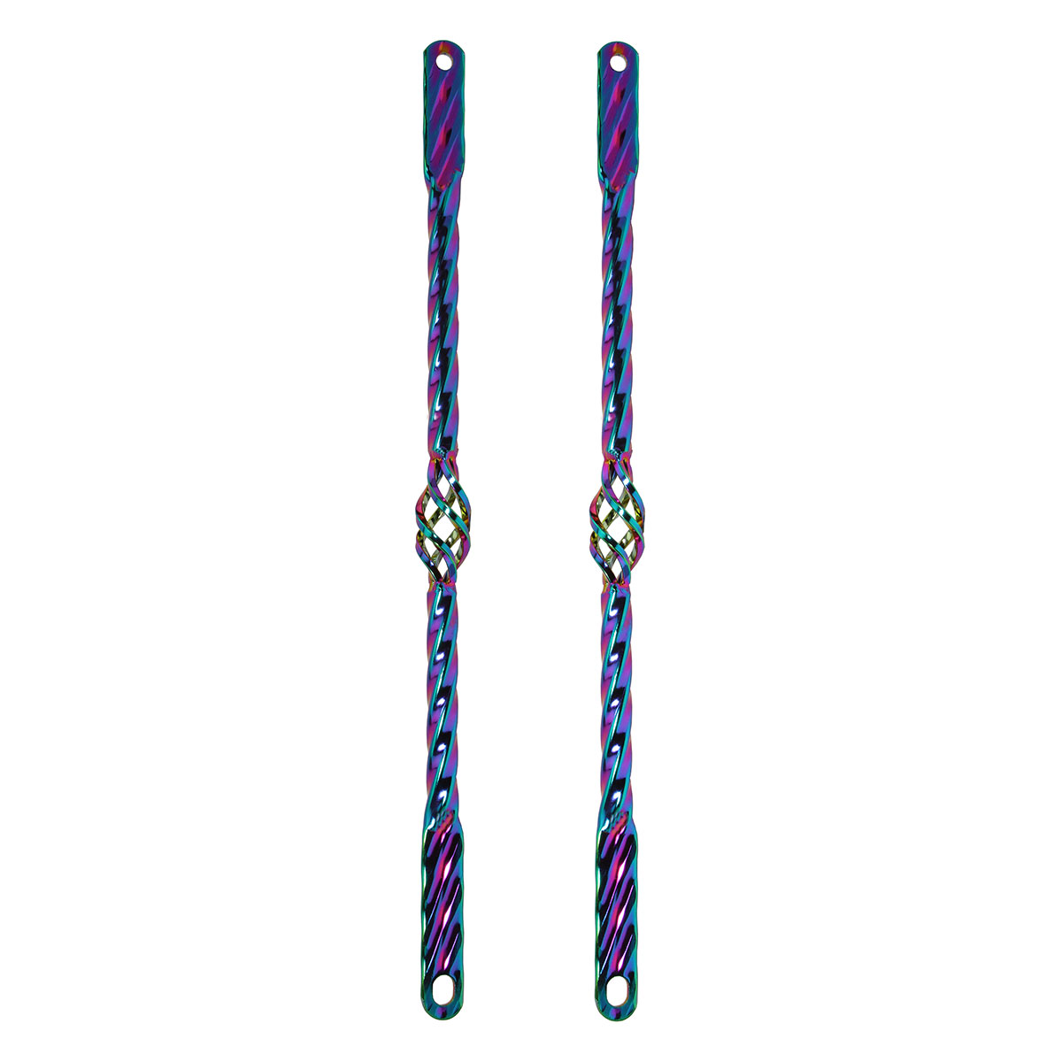 20 Cage Twisted Spring Fork Bars Oil Slick..