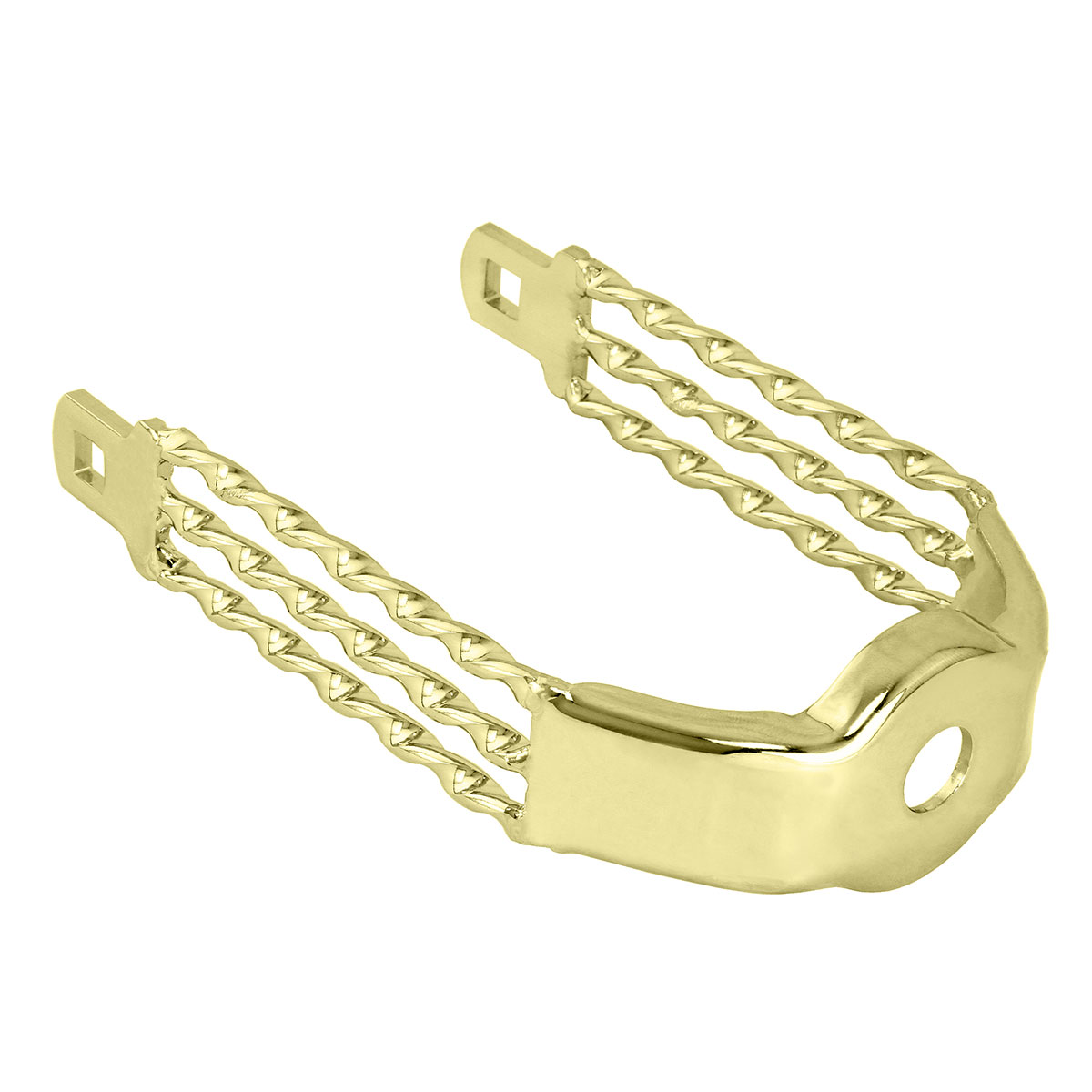 Spring Fork Triple Flat Twisted Crown Gold.