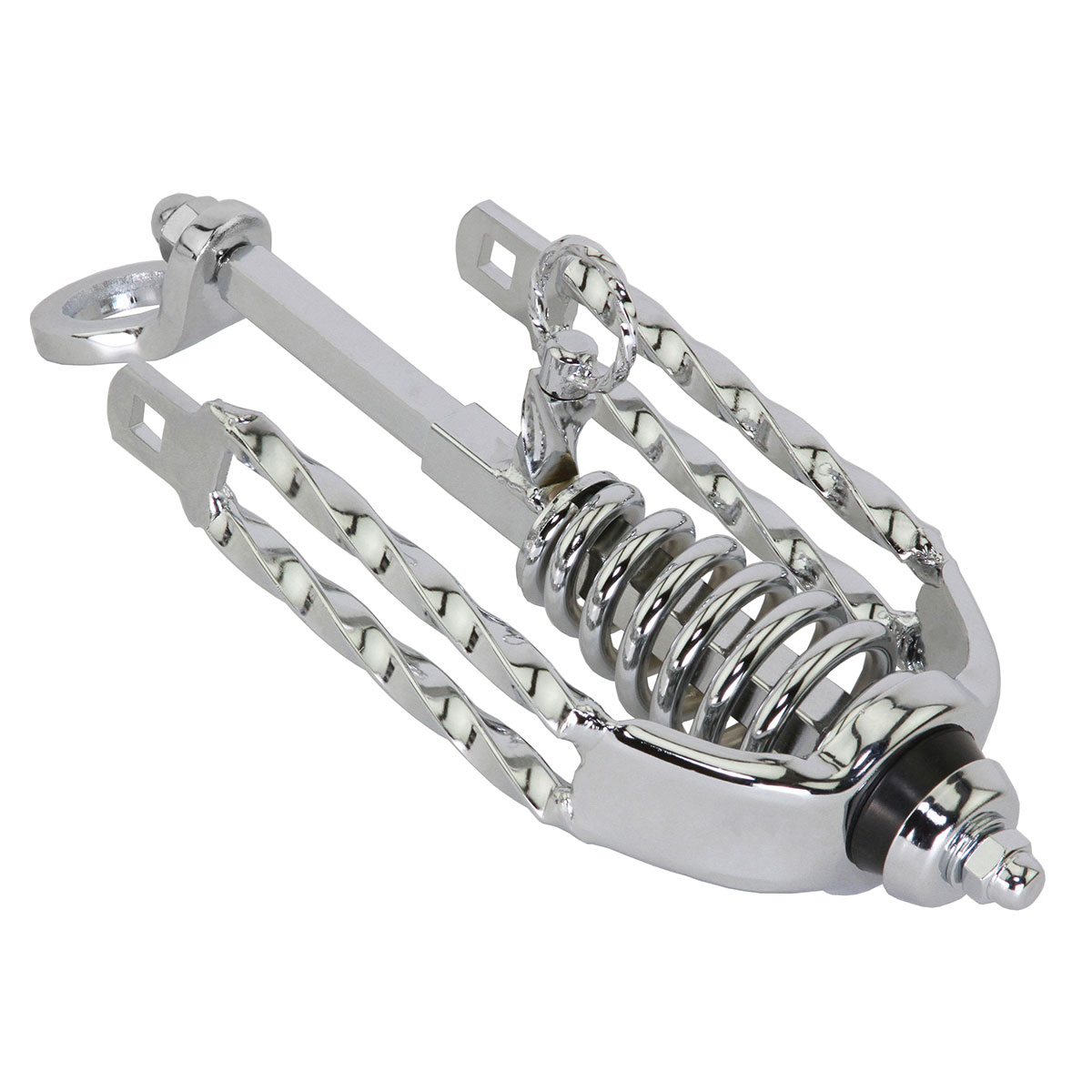Spring Fork Slammer W/Double Square Twisted Crown Chrome.