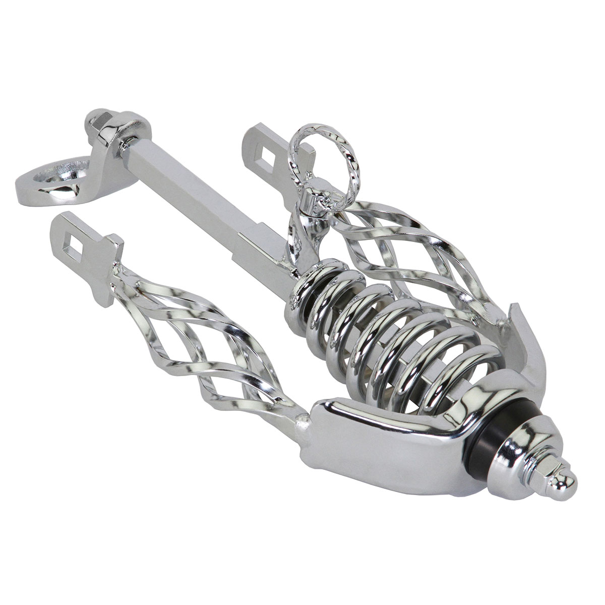 Spring Fork Slammer W/Cage Twisted Extended Crown Chrome.