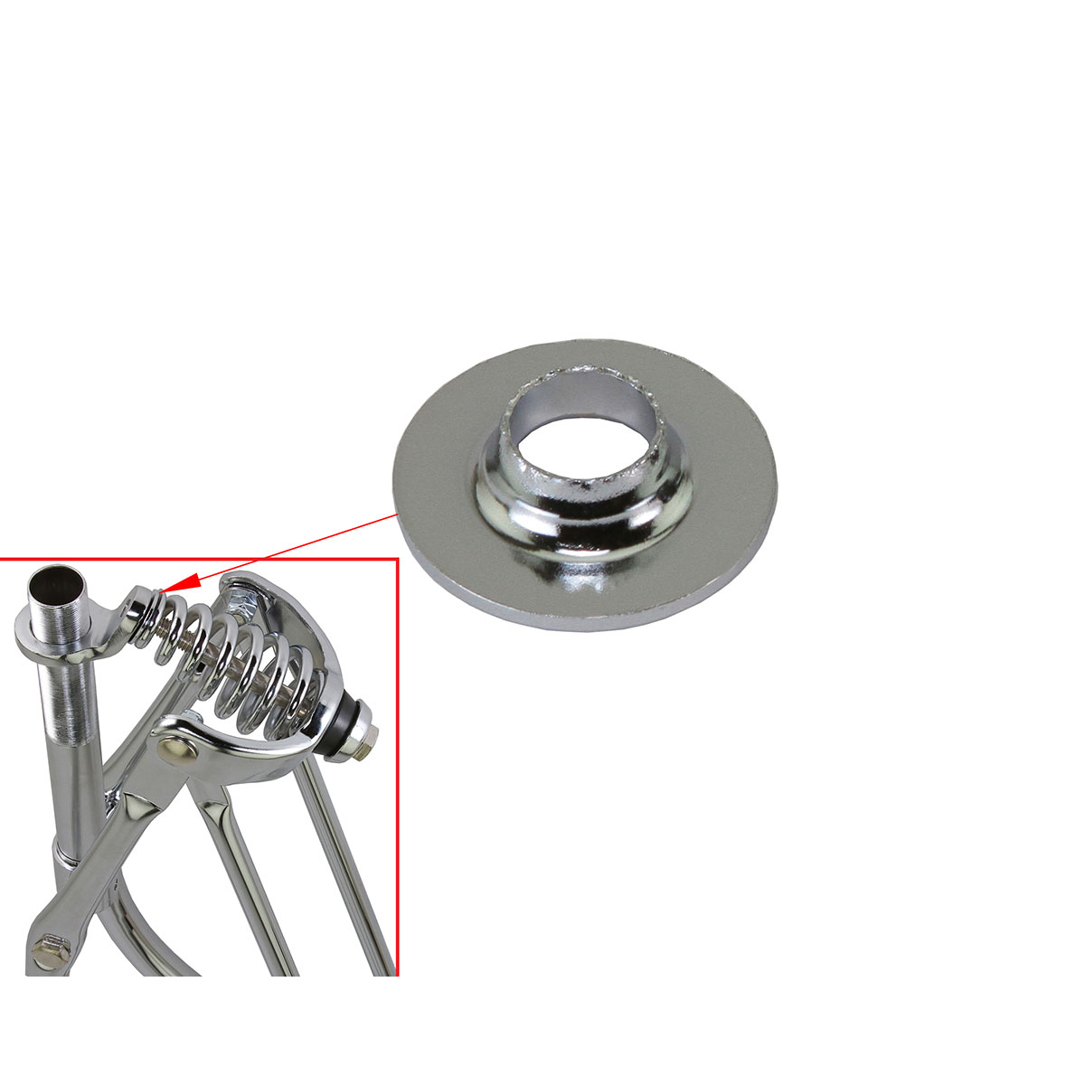 Spring Fork Spring Holder Washer OD26/ID10 Chrome.