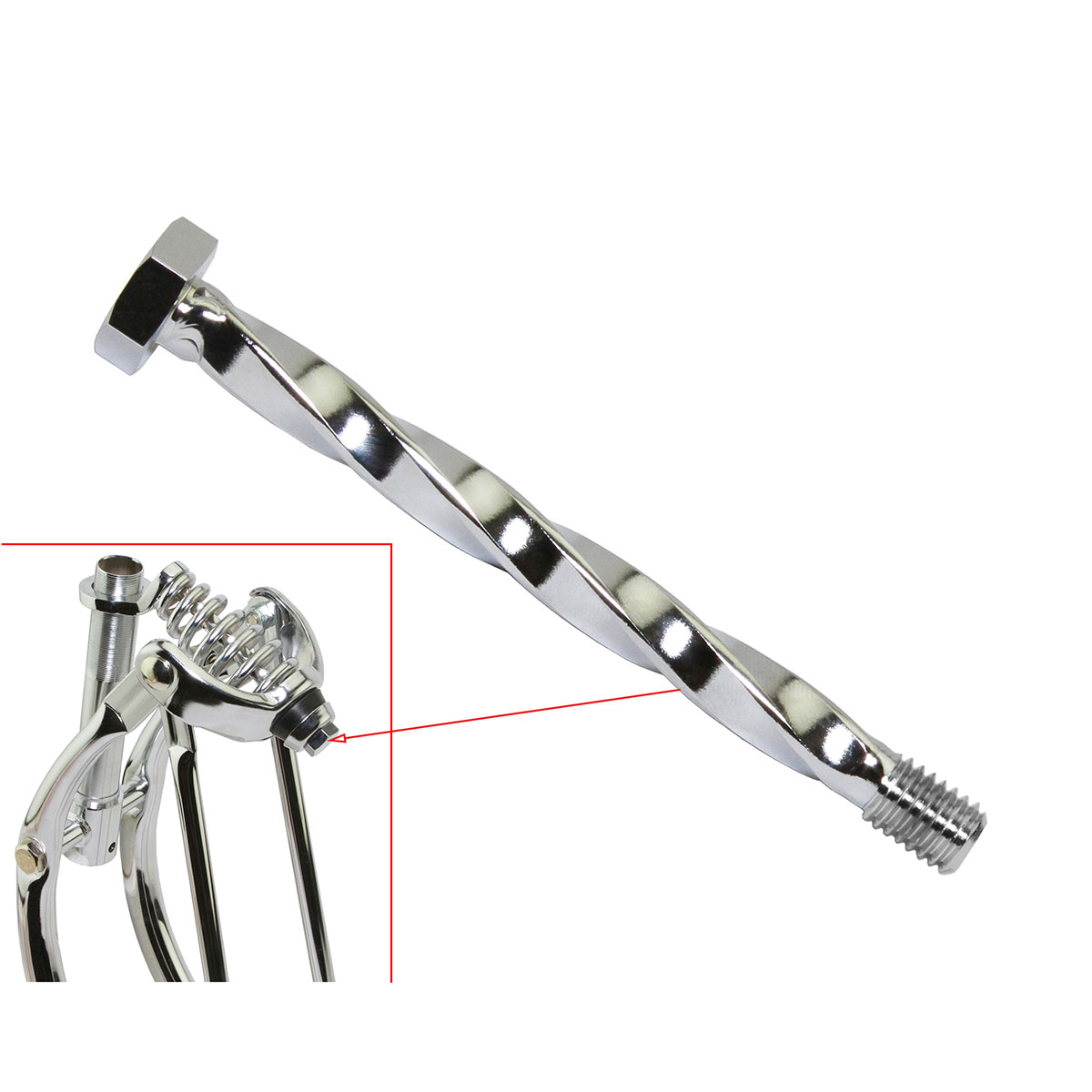 Twisted Center Spring Bolt Chrome.