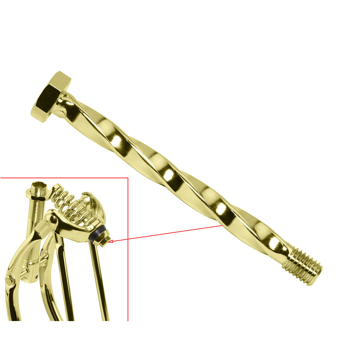 Twisted Center Spring Bolt Gold.