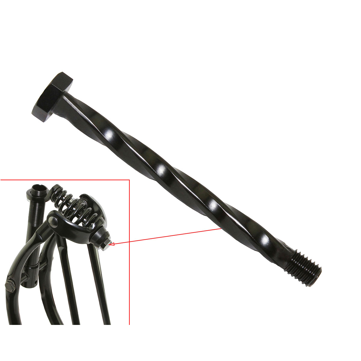 Twisted Center Spring Bolt Black.