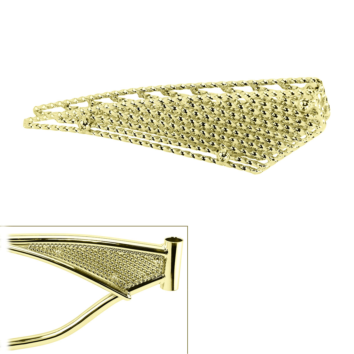16 Twisted Frame Top-Insert Gold.