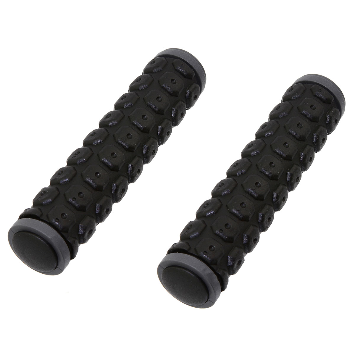 M.T.B Grips 7/8 long 130mm Octagon W/Plug Black.