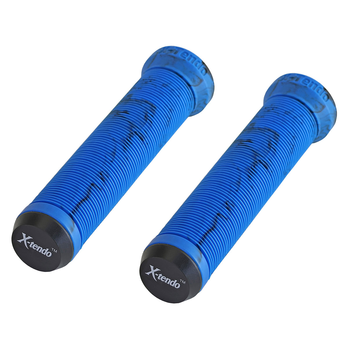 Extended Grips 7/8 long 135mm W/Plug Blue/Black.