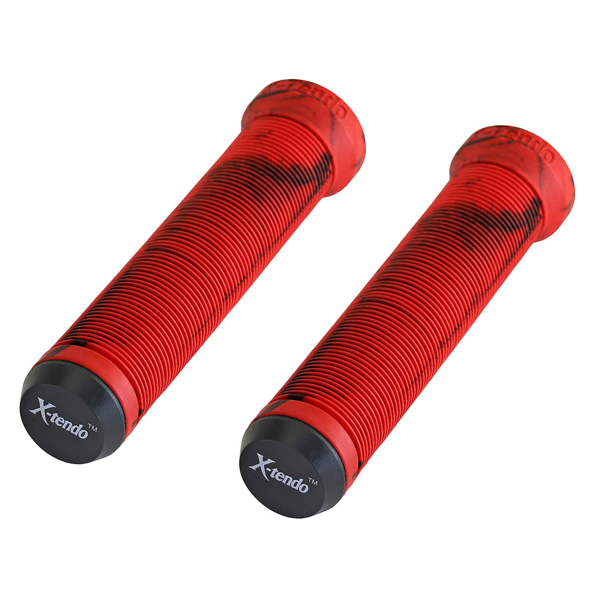 Extended Grips 7/8 long 135mm W/Plug Red/Black.