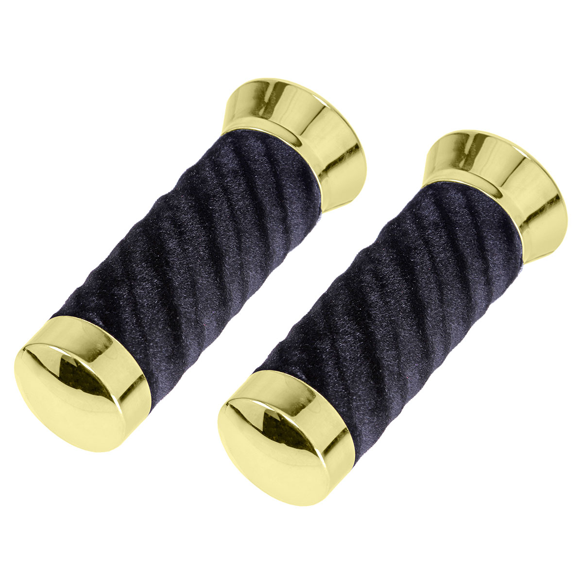 Custom Swirl Velour Grips 7/8 long 130mm Gold/Black.