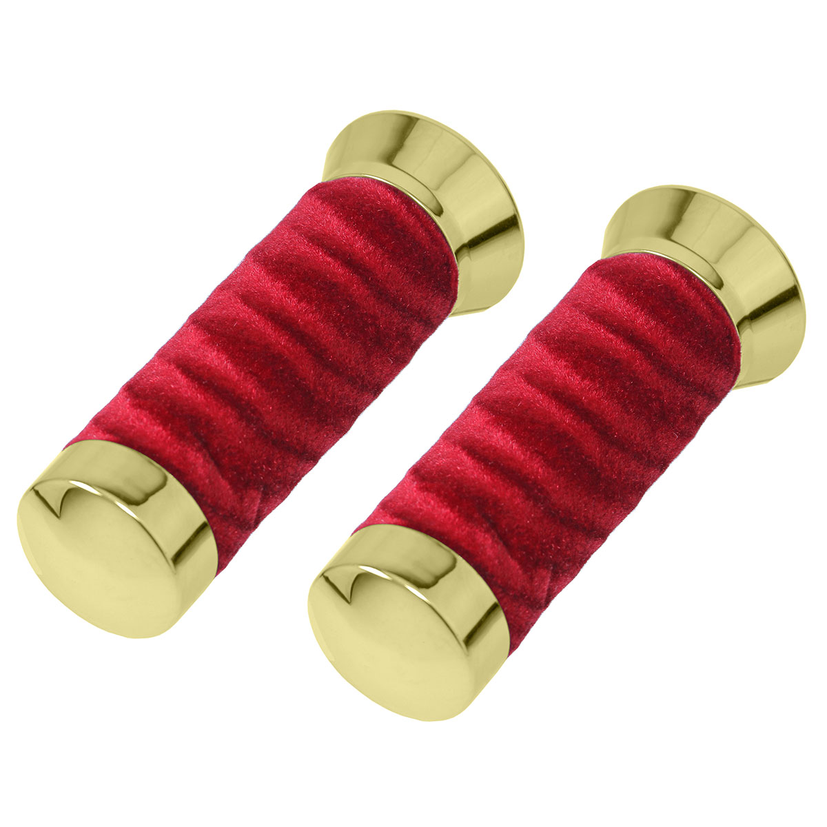 Custom Swirl Velour Grips 7/8 long 130mm Gold/Red.