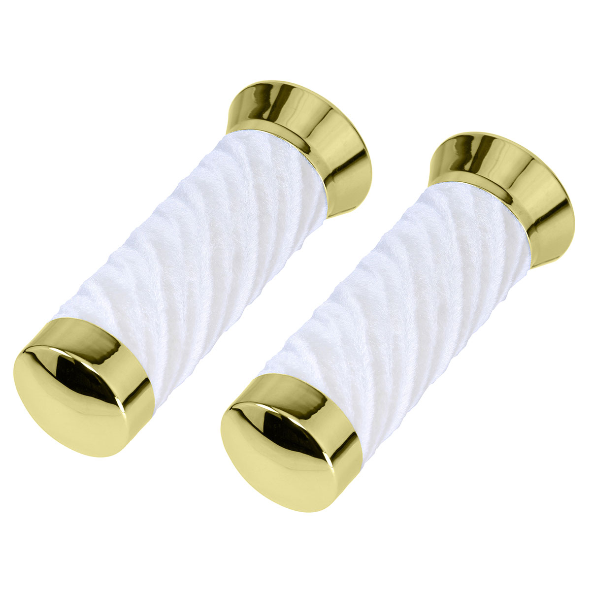 Custom Swirl Velour Grips 7/8 long 130mm Gold/White.