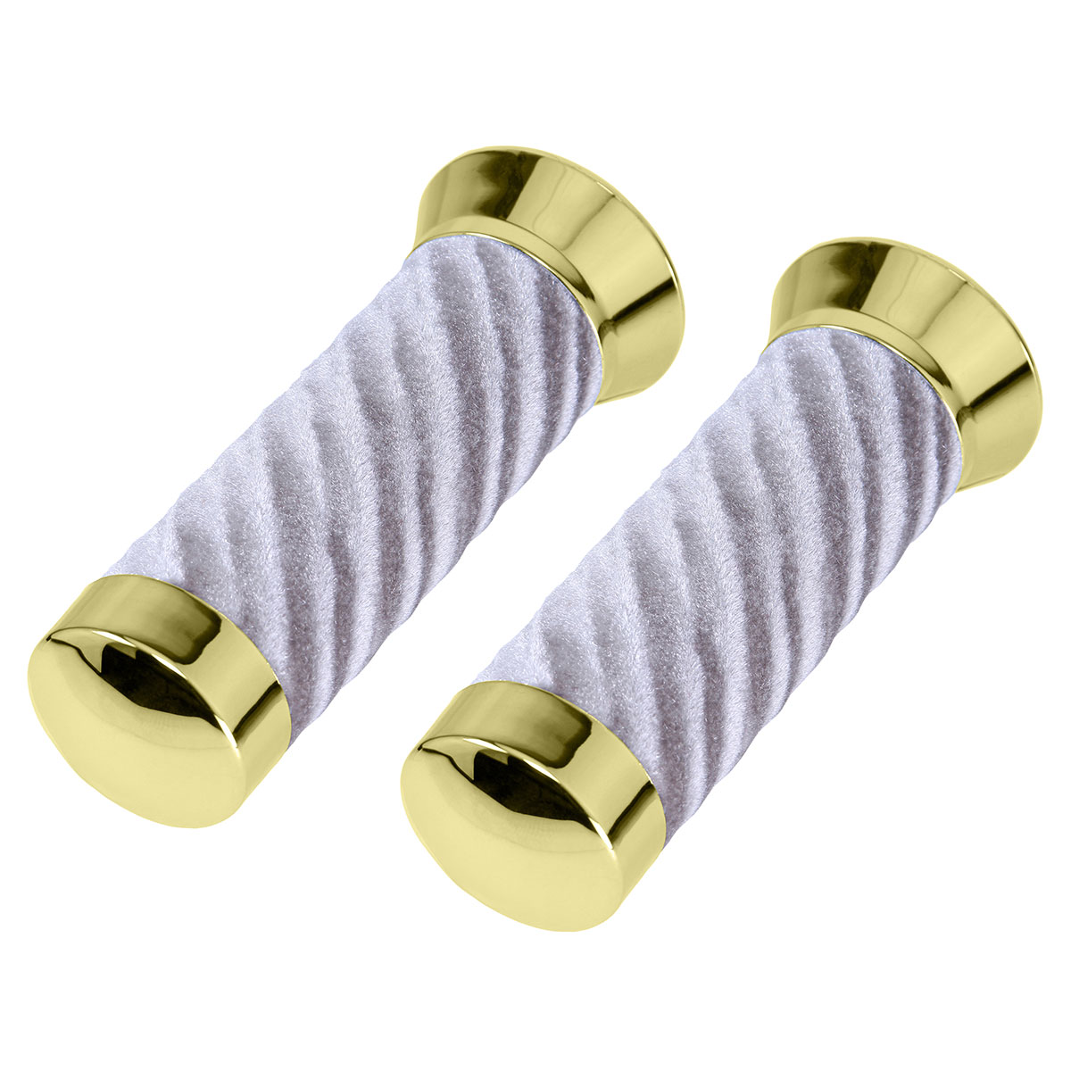 Custom Swirl Velour Grips 7/8 long 130mm Gold/Silver.