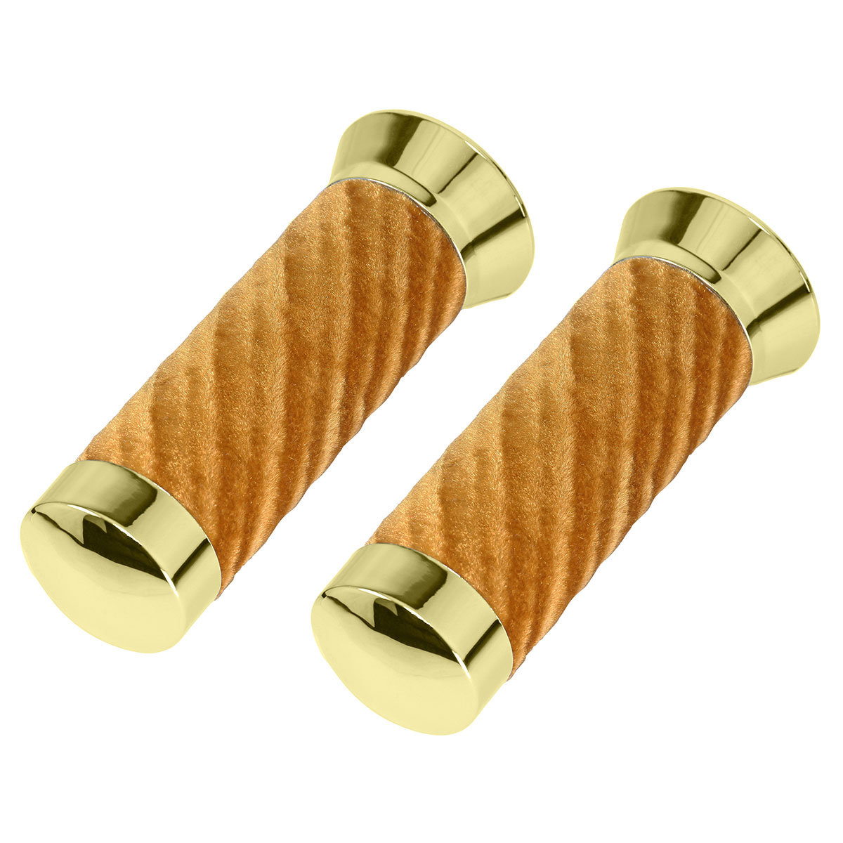 Custom Swirl Velour Grips 7/8 long 130mm Gold/Gold.