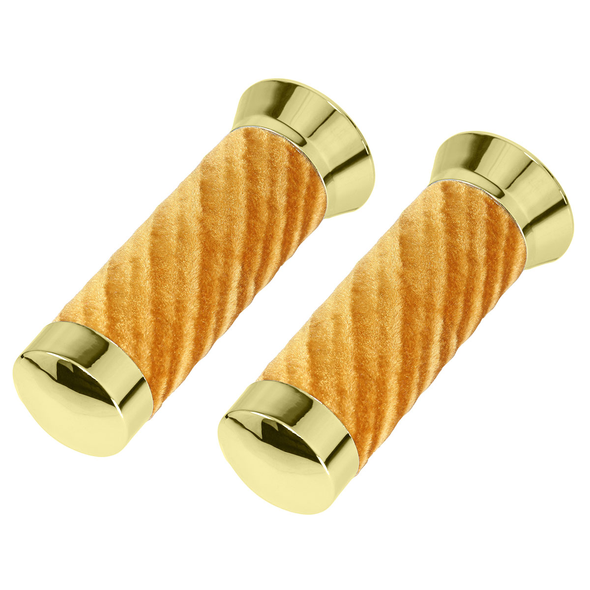 Custom Swirl Velour Grips 7/8 long 130mm Gold/Yellow.