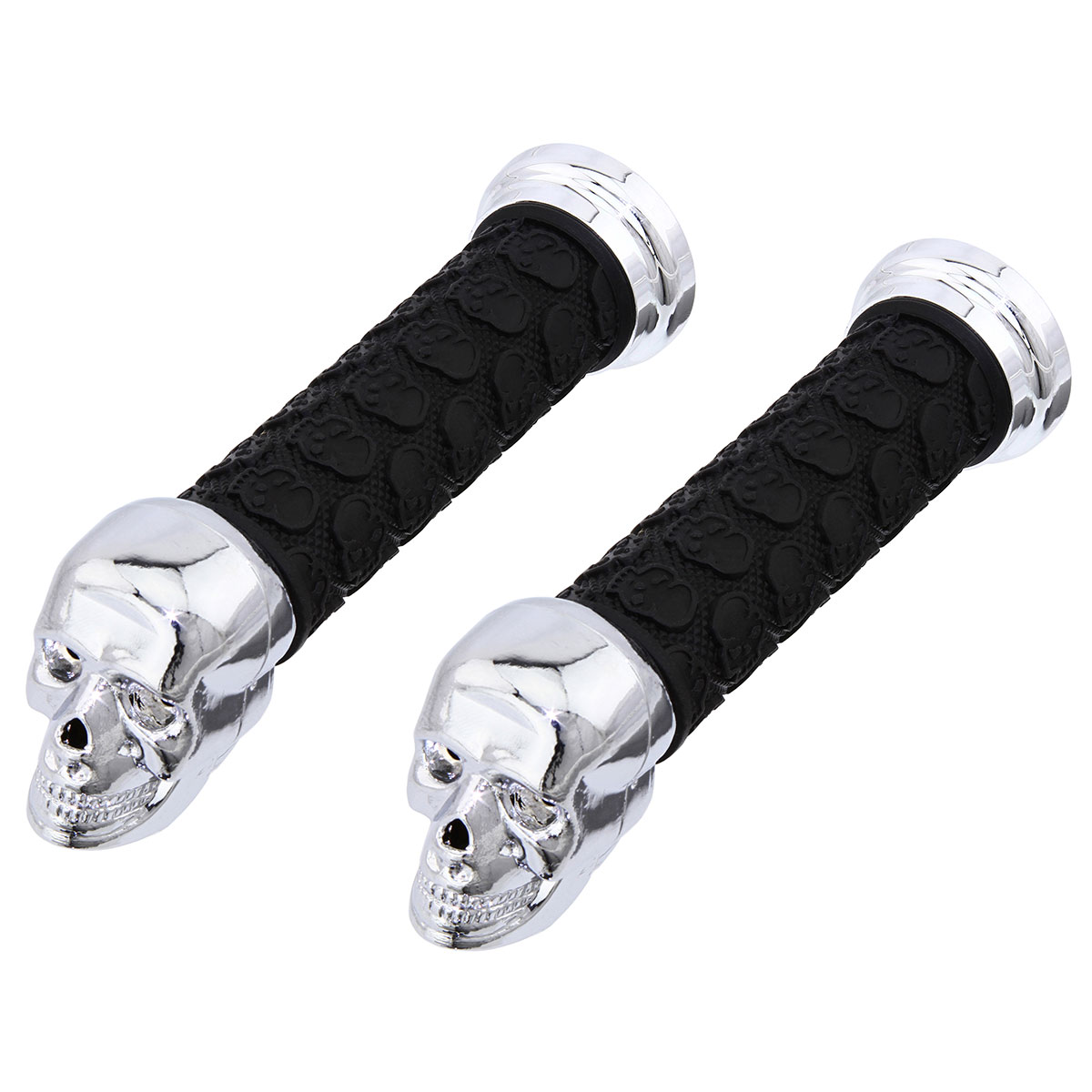Grips 7/8 long 130mm Big Skull Black/Chrome.